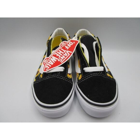 Vans "Off The Wall" Youth Size 12K Sunflower Print Low Top Shoes Skate Lace Up - Picture 2 of 5